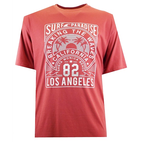 Spionage California Print T-Shirt Koralle